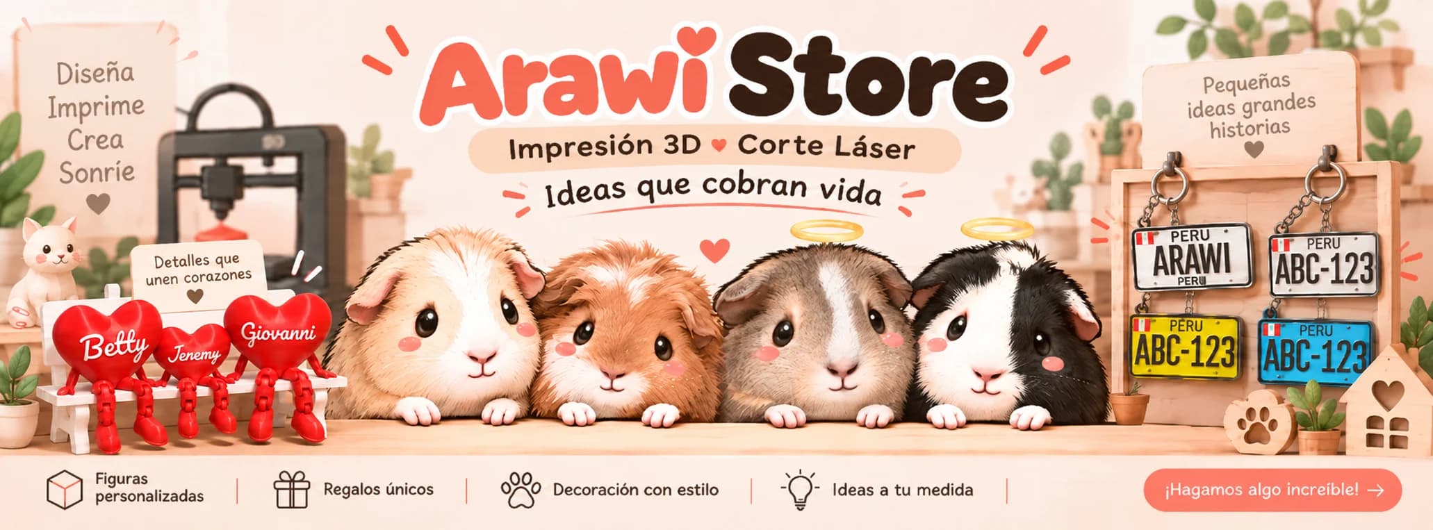 Arawi Store — Impresión 3D y Corte Láser. Ideas que cobran vida.